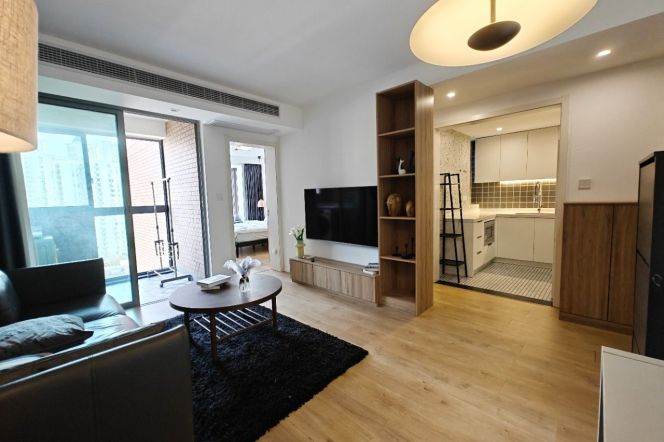 Wuding Road - modern 1bed - elevator- bright & cosy @ Jing’an temple 