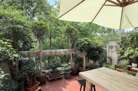 private terrace - duplex 1bed - pet friendly- quiet unit @ line 2/7/14 jing’an temple 