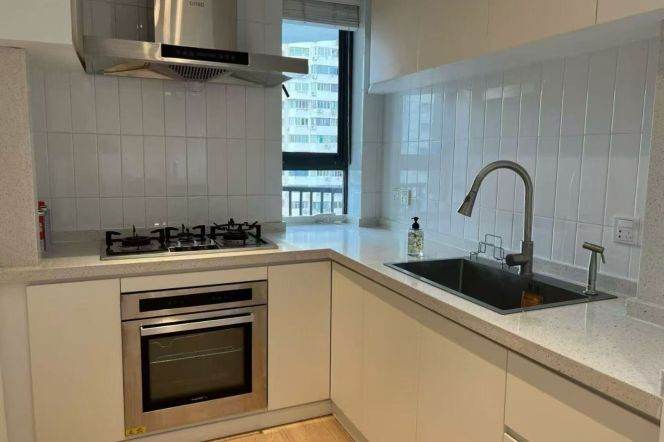 modern 2brs floor heating open balcony near Library Wu kang road Xujiahui park 16K