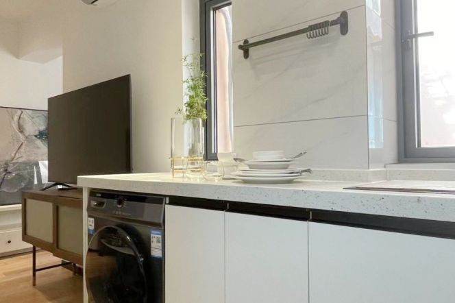 Modern&Spacious Elevator 1Bdr 1Bath Apt+L2/7/14 Jing An Temple Metro+Cloakroom