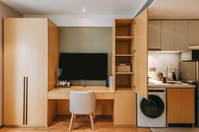 Cozy one bedroom serviced apt+central AC Nr L4/7 Zhenping Rd