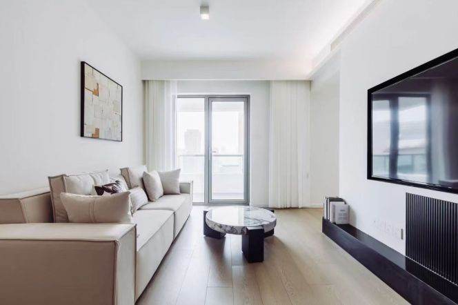 modern big 1 bedroom floor heating open balcony nice view in Jing an temple 