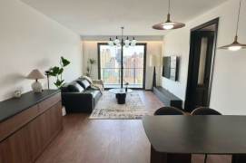 Wuding Rd metro/1br1bt/central AC/floor heat/oven/outdoor balcony/cloakroom/oven