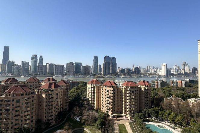 modern big 4brs floor heating nice river view open balcony near Huang pu river line 2,9,14