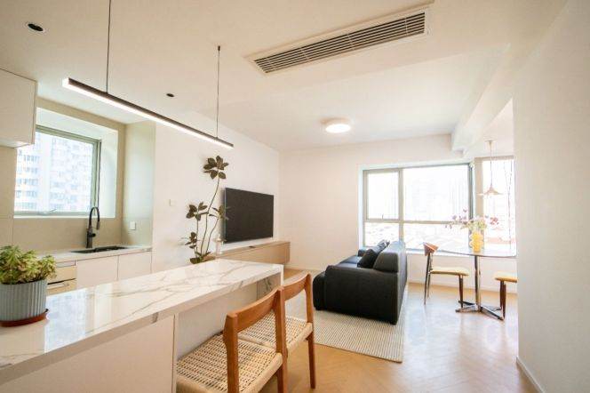 Changping Rd metro/1br1bt/central AC/floor heat/dishwasher/oven/free club/tennis court/pool