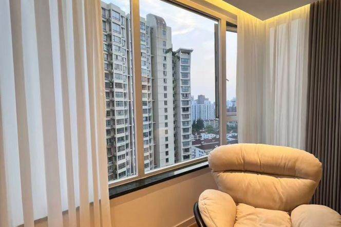 2Bedrooms with AC and floor heating near 'XuJiaHui' 17k cream style 