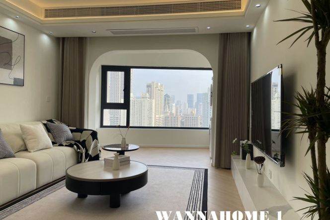 Awesome View+Modern&Spacious&Bright 2Bdrs 2Baths Apt+Top Compound+Jing'an Temple
