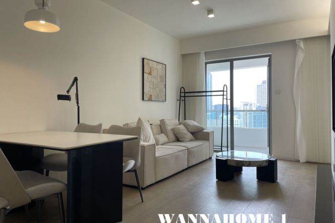 Free Club+Modern&Spacious&Bright 1Bdr 1Bath Apt+Jing'an Temple+Good View+Open Balcony