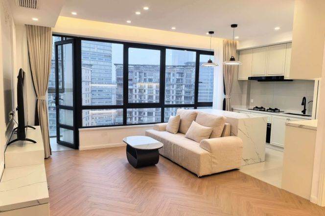 modern big 1 bedroom floor heating nice river view beside Huang pu river 20.8K