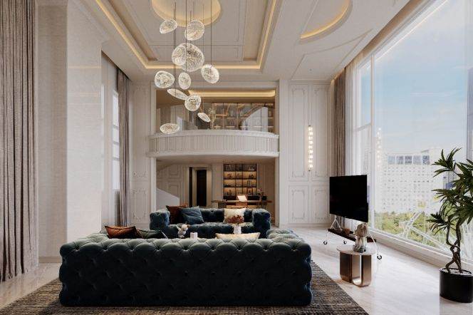 brand new house 5brs penhouse big balcony floor heating in Lujiazui near Huang pu river 