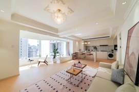 modern 2brs floor heating modern furniture in Xujiahui nice view line 1,9,11 Xujiahui park 