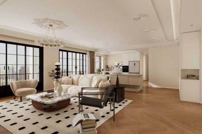 Brand new decoration 4brs with floor heating in Gu bei 