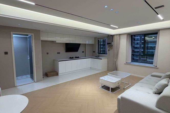 Modern High rise 2br apt with elegant style,big floor window,close to Line 2