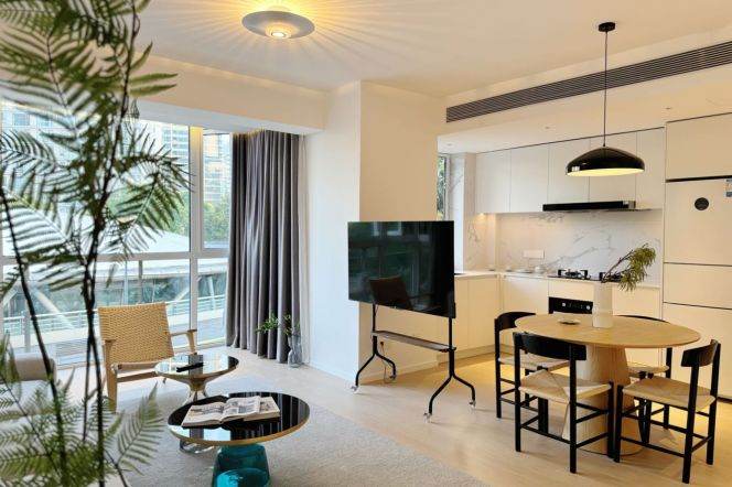 modern 2brs floor heating modern furniture open kitchen beside Huang pu river 23.3K