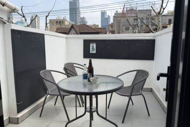 1 br near L2/L7/L14 jing'an temple station+floor heating+balcony