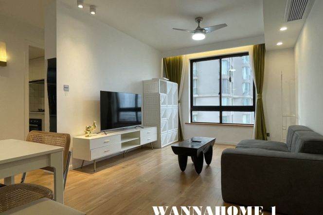 Great Compound+Modern&Bright 1Bdr 1Bath Apt+Jing An Temple+Awesome View