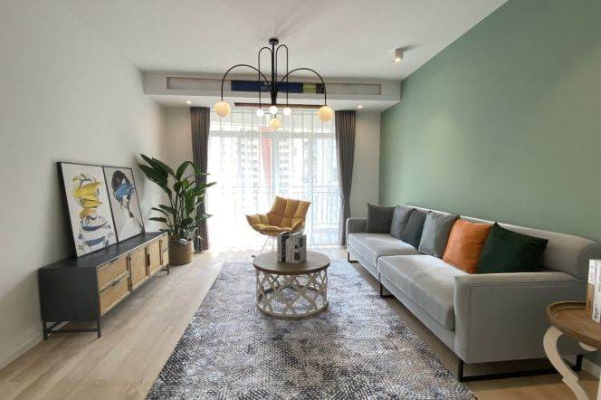 2 Brs, 2 Baths with Open Balcony/Floor heating/Central ac, 120 sqm @ Jiashan metro L9&12