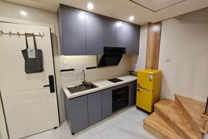 Jing an One BR loft apt nr L14/13 wuning Rd for long&short rent