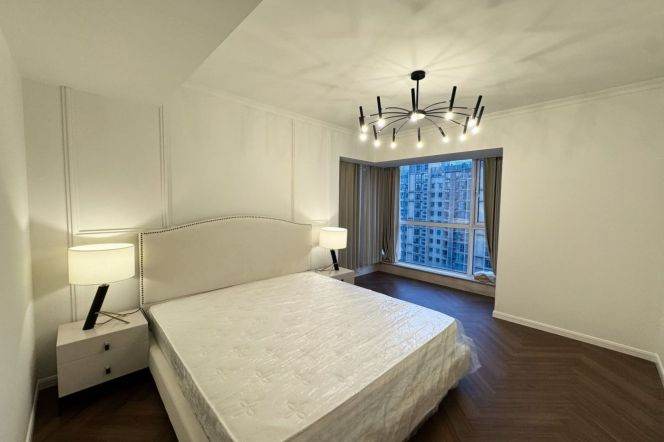 Downtown Jing'An modern design 3Brs- 158Sqm., fully furniture with floor heating