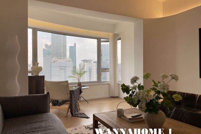 Awesome View+Modern&Spacious&Bright 2Bdrs 2Baths Apt+Top Compound+Jing'an Temple 