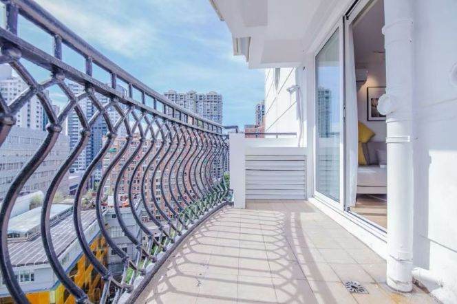 L  9-12 Jiashan Road subway station , 2-brs duplex apartment with three large balconies.