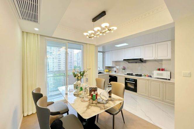 modern 3brs floor heating modern furniture open kitchen in Gubei Phase II 