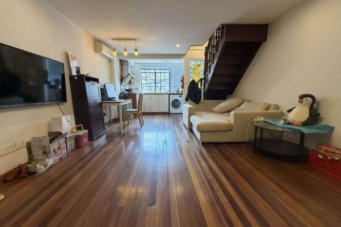 1 br near L2/L7/L14 jing'an temple station+floor heating+balcony