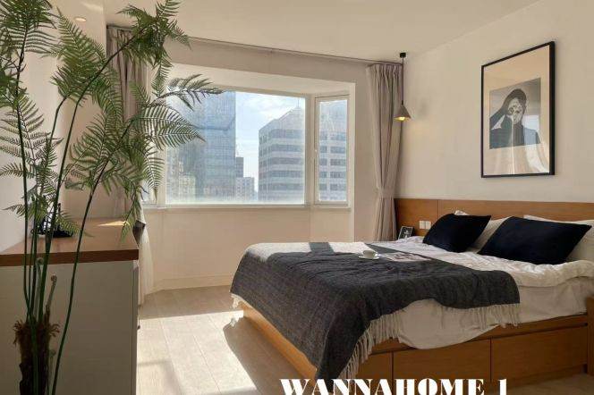 Modern&Spacious&Good Quality 1Bdr 1Bath Apt+Jing'an Temple+Enough Storage+Awesome View