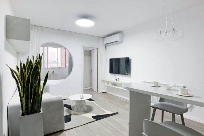 Jing'an temple/charming 1br 2lr/bright room/Nice deco&location,@L7/14/2