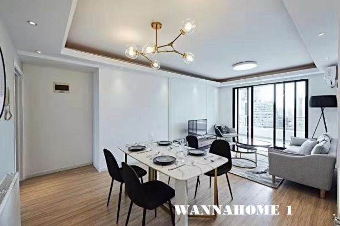 Awesome View+Modern&Really Bright 2Bdrs 1Bath Apt+West Nanjing Rd+Open Balcony+Green Compound