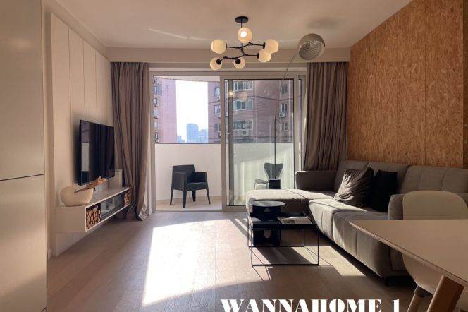 Open Balcpny+Modern&Bright&Spacious 2Bdrs 2Baths Apt+Jing An Temple+L14 Wu Ding Rd