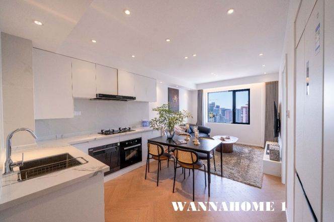 Modern&Bright&Spacious 2Bdrs 1Bath Apt/Jing'an Temple/Large Balcony/Good View