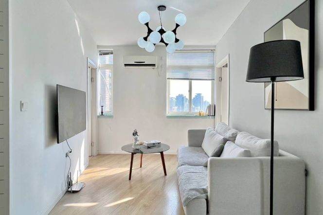 West Nanjing rd/modern 2br 2lr/bright room/high floor/big living room@L12/13/2