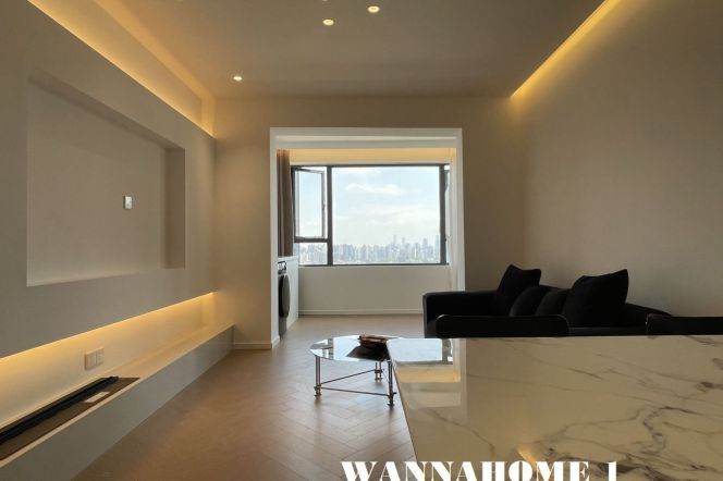 Stunning View+Modern&Bright&New&Spacious 1Bdr 1Bath Apt+Jing'an Temple/Large Covered Balcony 