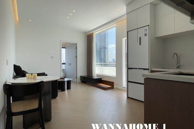 Modern&Bright&Spacious 1Bdr 1Bath Apt+Jing'an Temple+Large Open Balcony+Stunning View