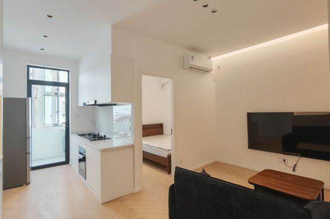 Modern 1Br/1Lr/1Bt apt nr Jingan temple,M2/7/14