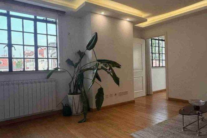 Modern&Spacious&Bright 2Bdrs 1Bath Apt+Large Terrace+Ju Lu Rd+Jing'an Temple+3F Walk Up