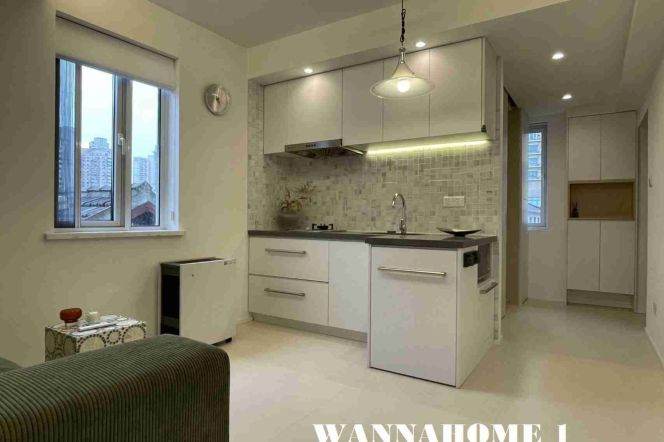 4F Walk Up+Bright&Modern 1bdr 1Bath Apt+Big Open Balcony+Greenery View+W Nanjing Rd CBD