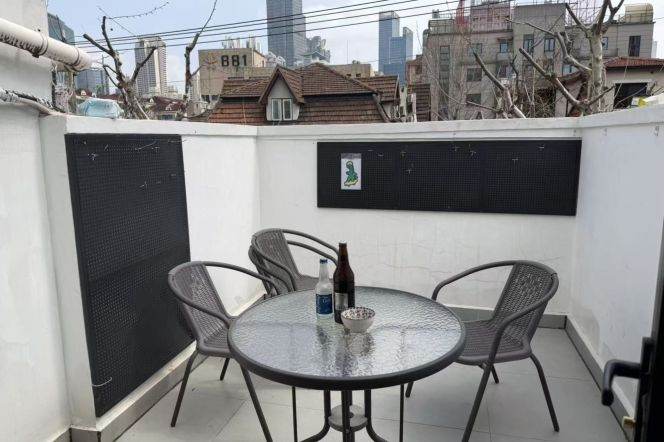 1 br near L2/L7/L14 jing'an temple station+floor heating+balcony