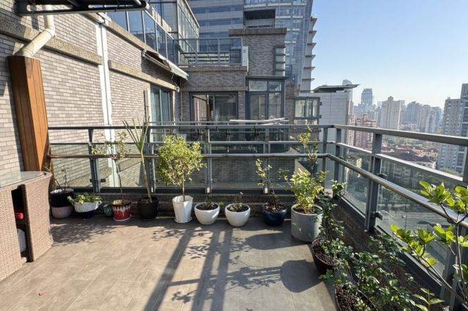 Modern decoration douplex 5brs with floor heating and terrace  nearby west nan jing road