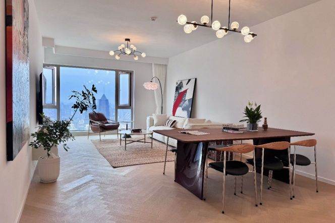 brand new super modern 2brs great view brand new furniture beside Huang pu river 