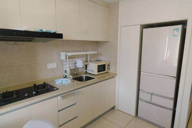 Bright  duplex 2 br next NYU shanghai, 4 mins walking to L6/8/11 Oriental sports center St.