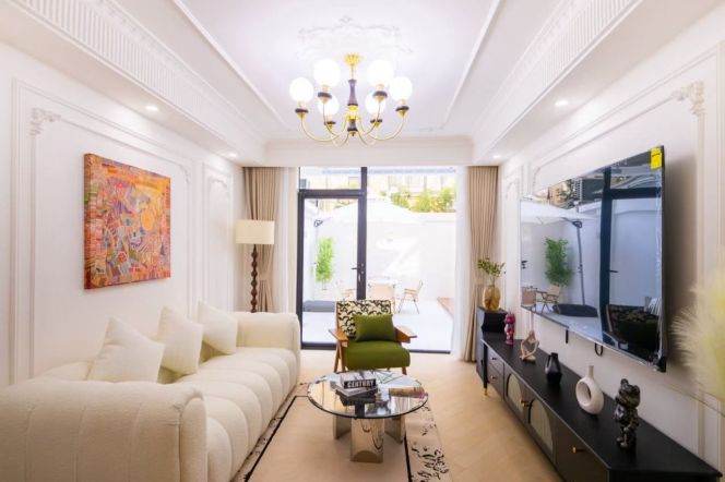 Shaoxing/South shanxi Rd floor heating 1br/2lr/1bt apt with garden; L9/12