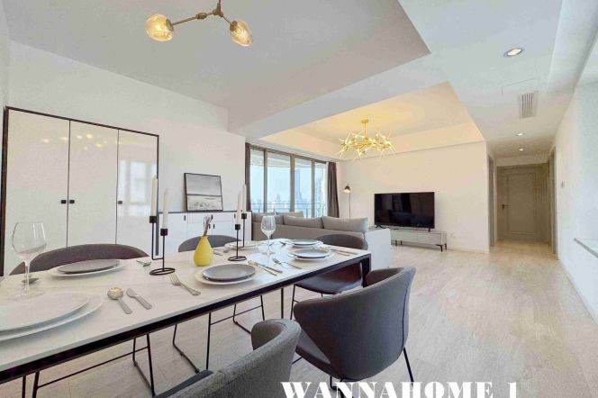 Stunning View+Modern&Spacious&Bright 3Bdrs 2Baths Apt+Open Balcony+Taikoo Hui+Top Compound