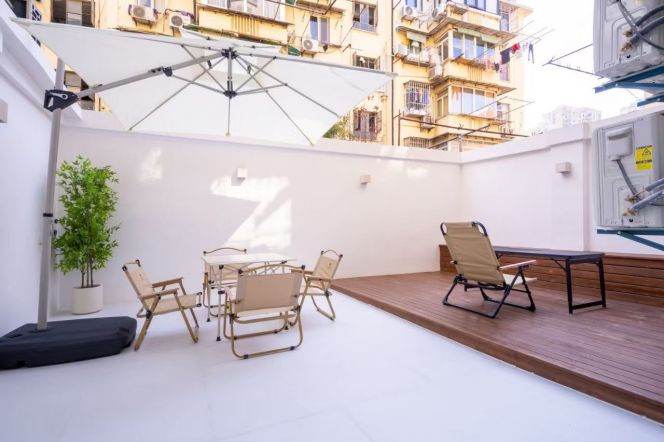 Shaoxing/South shanxi Rd floor heating 1br/2lr/1bt apt with garden; L9/12