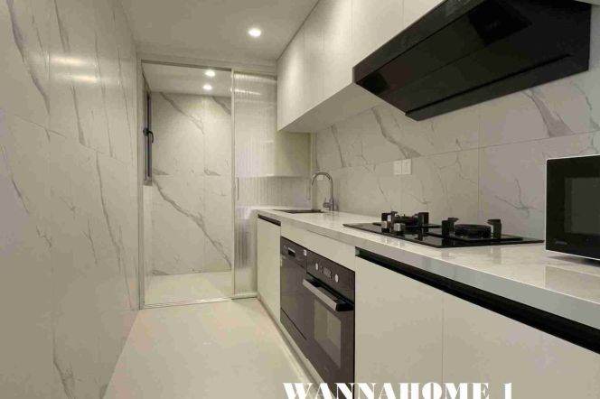 Top Compound+Free Club+New&Spacious&Bright 1Bdr 1Bath Apt+Jing An Temple+Kerry Center