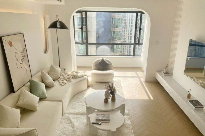modern 3brs floor heating nice view modern furniture near Huang pu river 26K