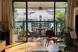 Master Bedroom in a 3Br flat with Balcony at Zhongshan Park