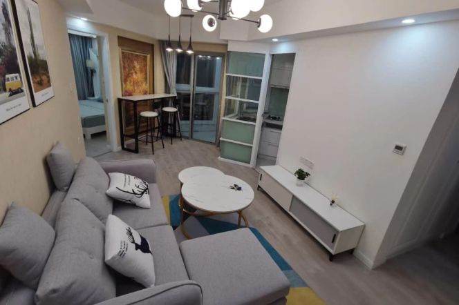 Full furnished 1br/2living & elevator@Jiangsu Rd & Line 2/11