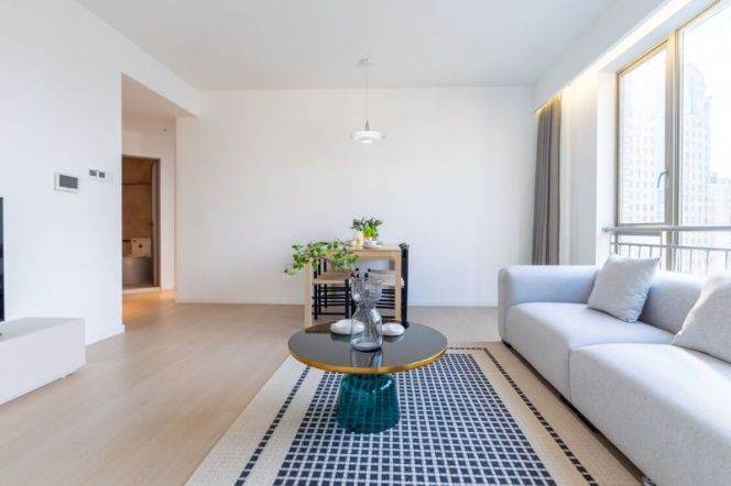 modern big 1 bedroom floor heating modern furniture in Jing an temple 17K